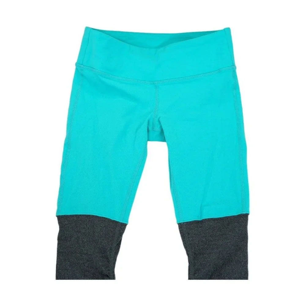 ALO Yoga Women‎ Legging Sz XS Goddess Ribbed Ruched Teal Gray